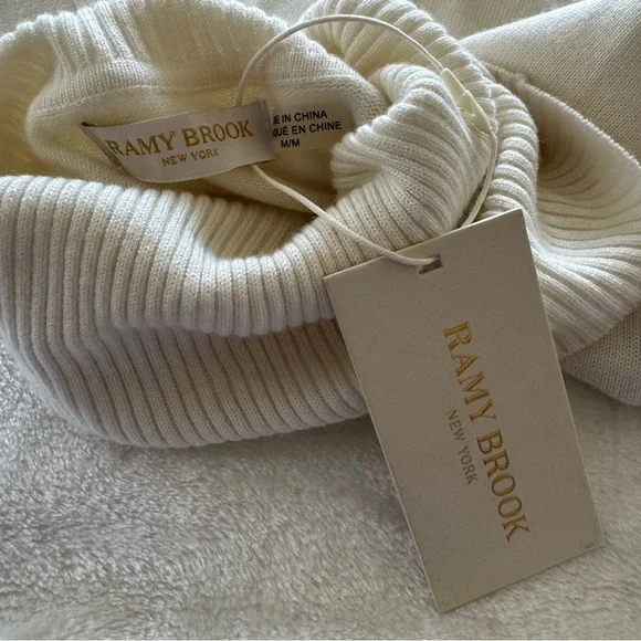 NWT Ramy Brook Walt Turtle Neck Long Lace-Up Sleeve Top - Picture 6 of 9